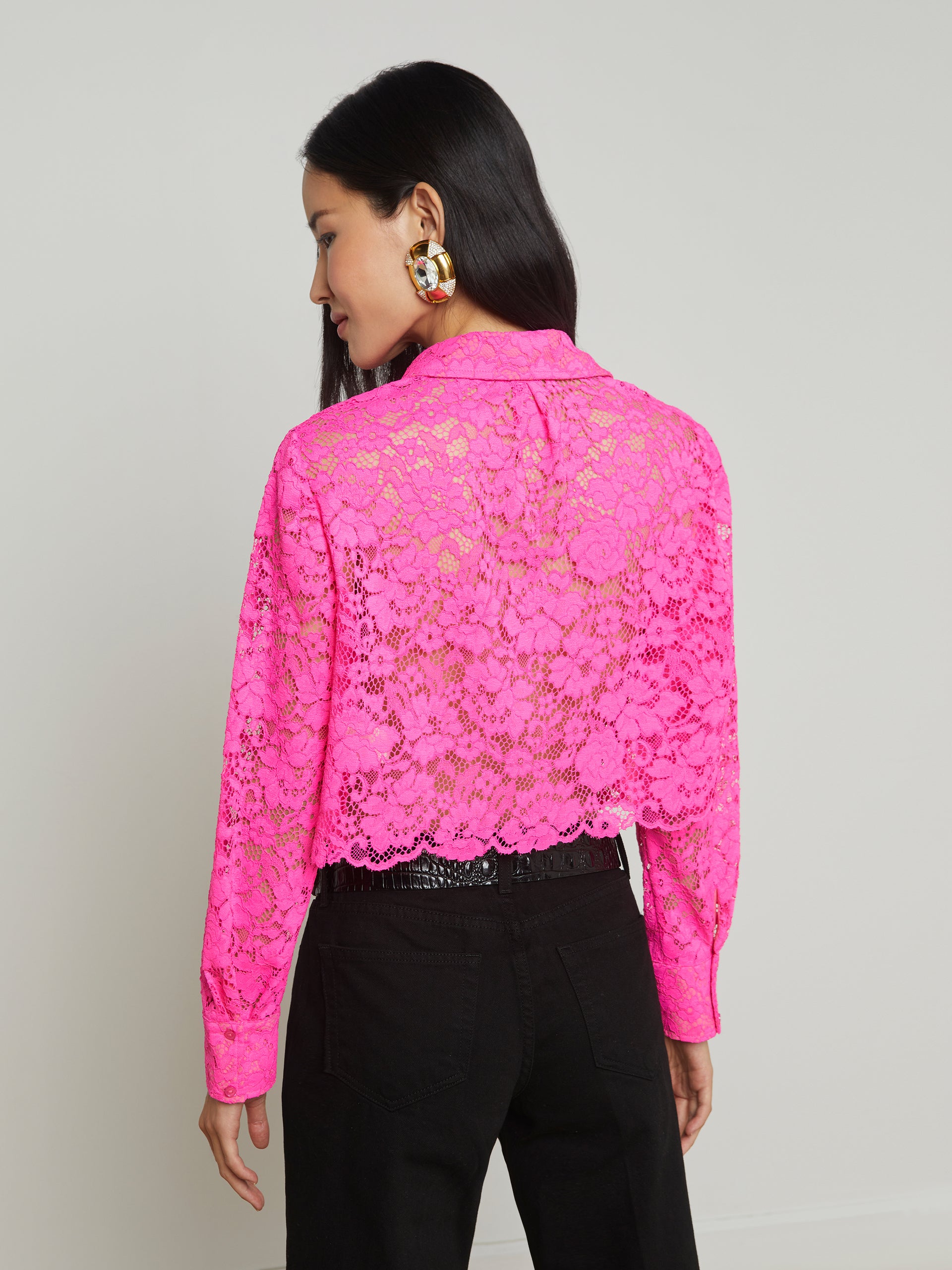 Akemi Lace Cropped Blouse blouse L'AGENCE