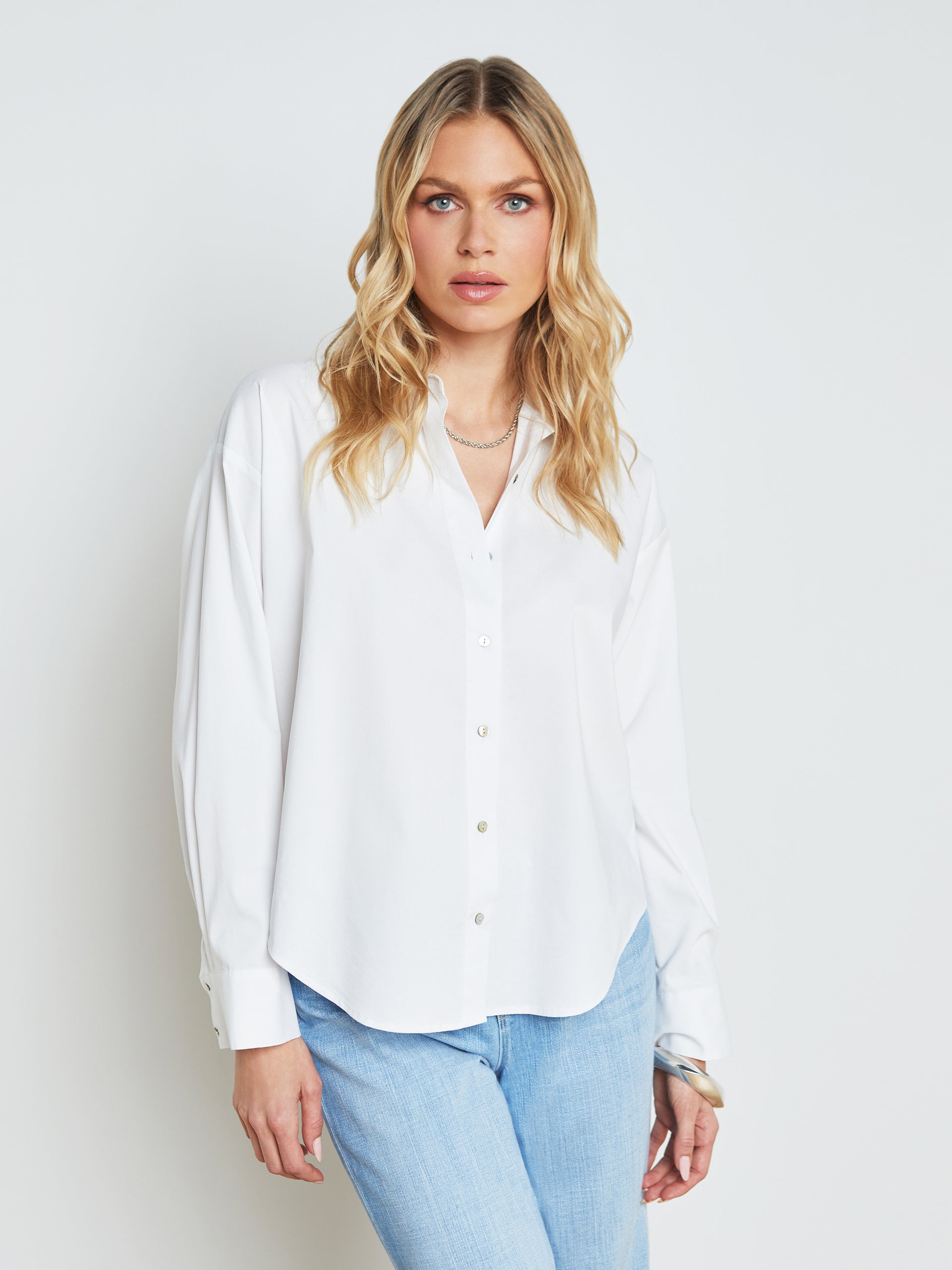 Ripley Oversized Button-Down Shirt shirt L'AGENCE Sale   