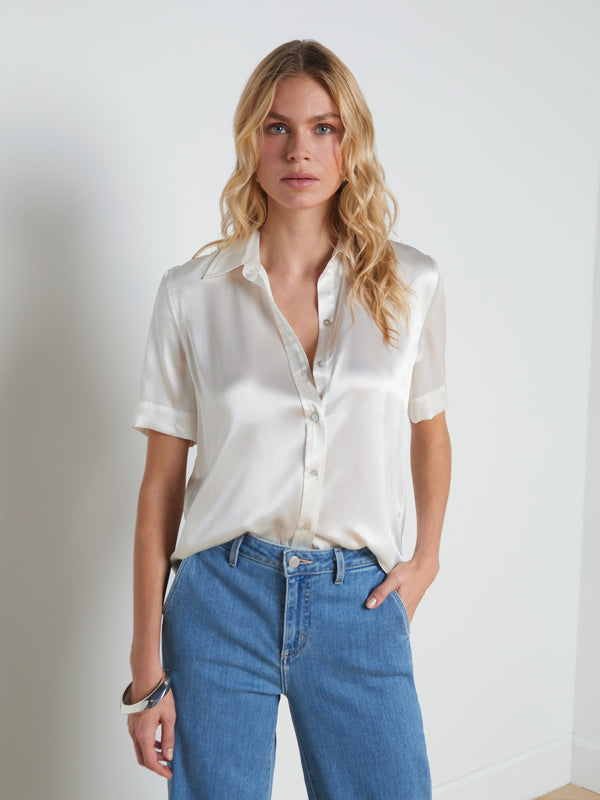 Ellah Silk Blouse blouse L'AGENCE   