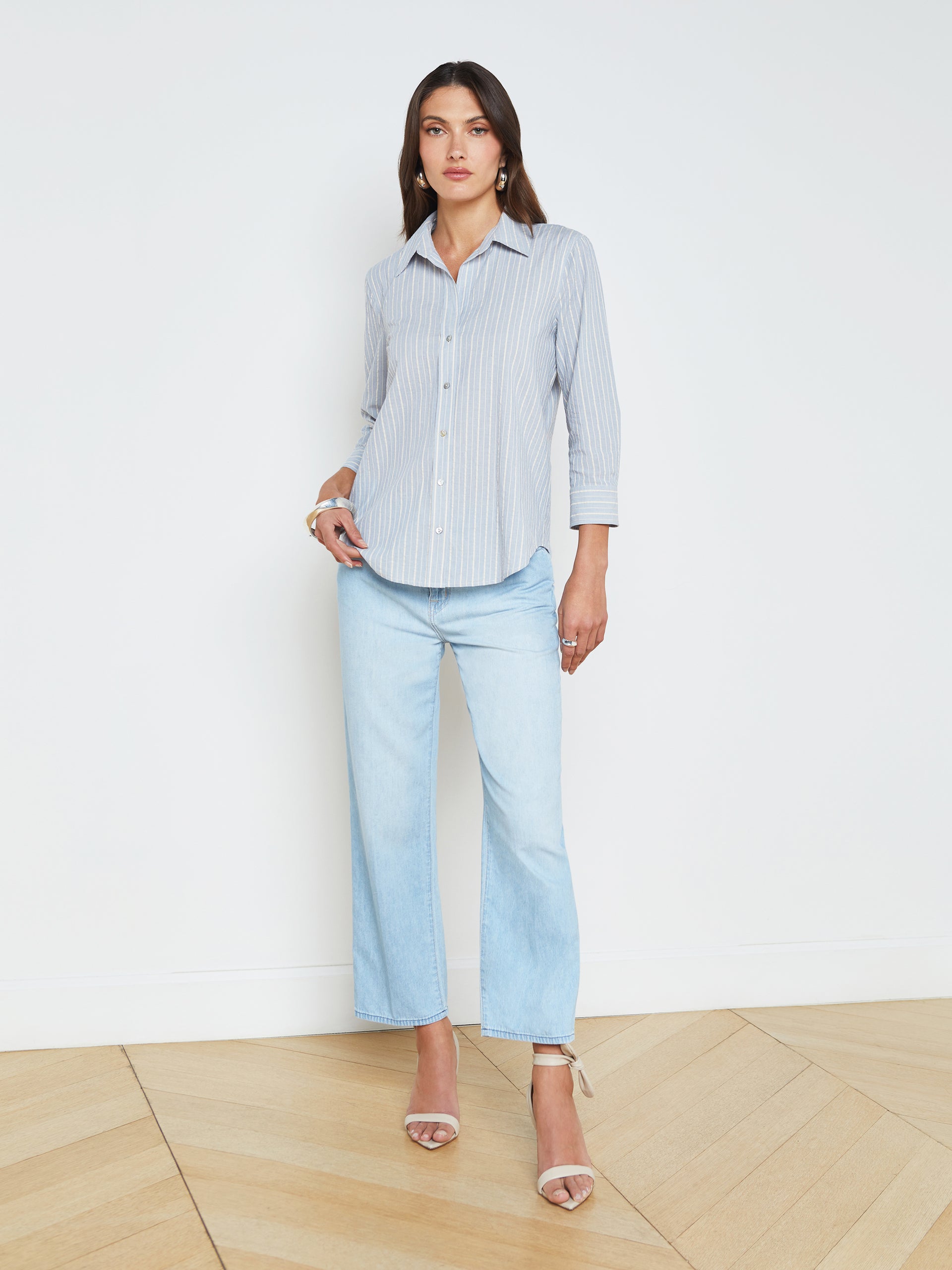 Daniella Striped Blouse blouse L'AGENCE Sale   