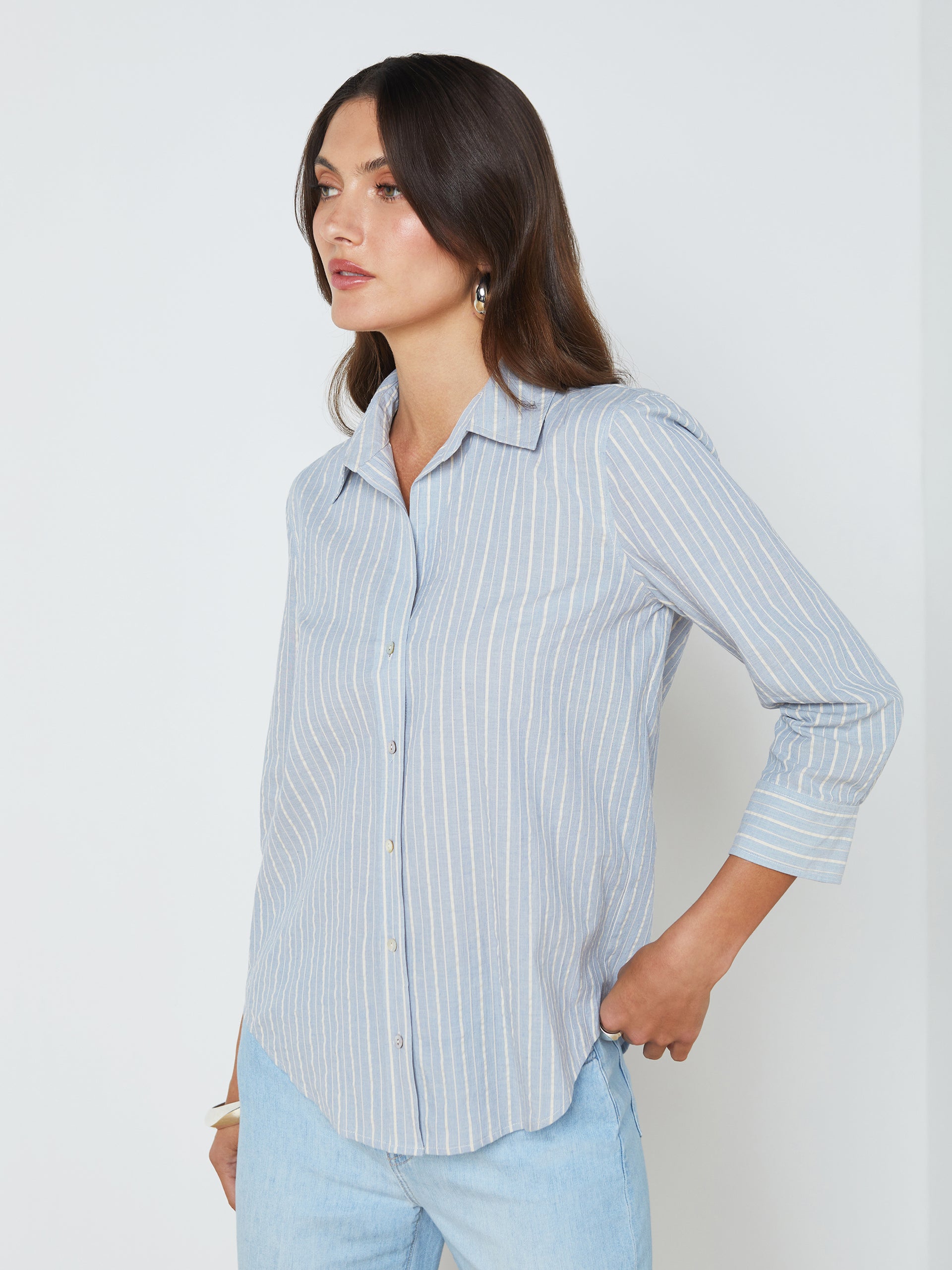 Daniella Striped Blouse blouse L'AGENCE Sale   