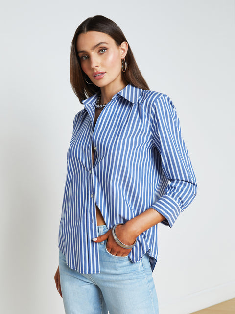 Daniella Striped Blouse blouse L'AGENCE   