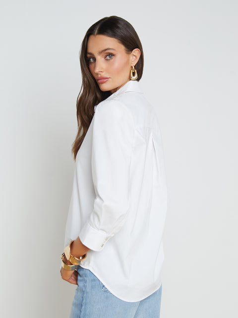 Daniella Cotton-Blend Blouse blouse L'AGENCE   