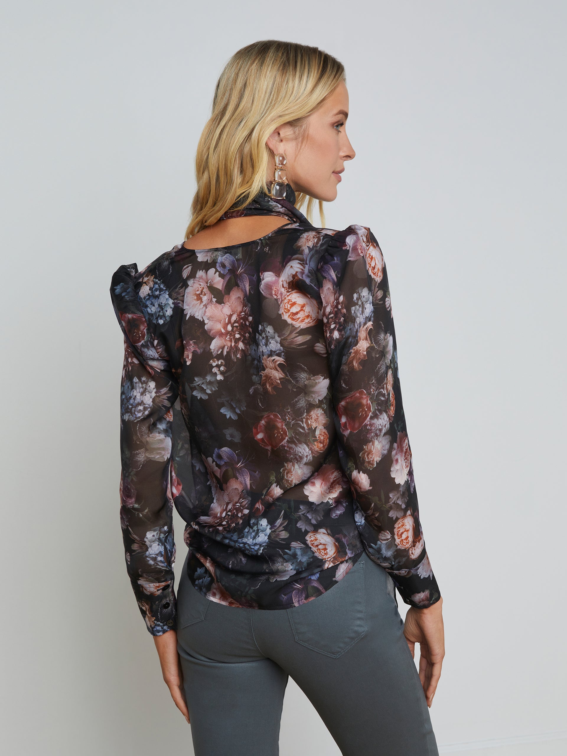 Cambria Silk Tie-Neck Blouse blouse L'AGENCE Sale