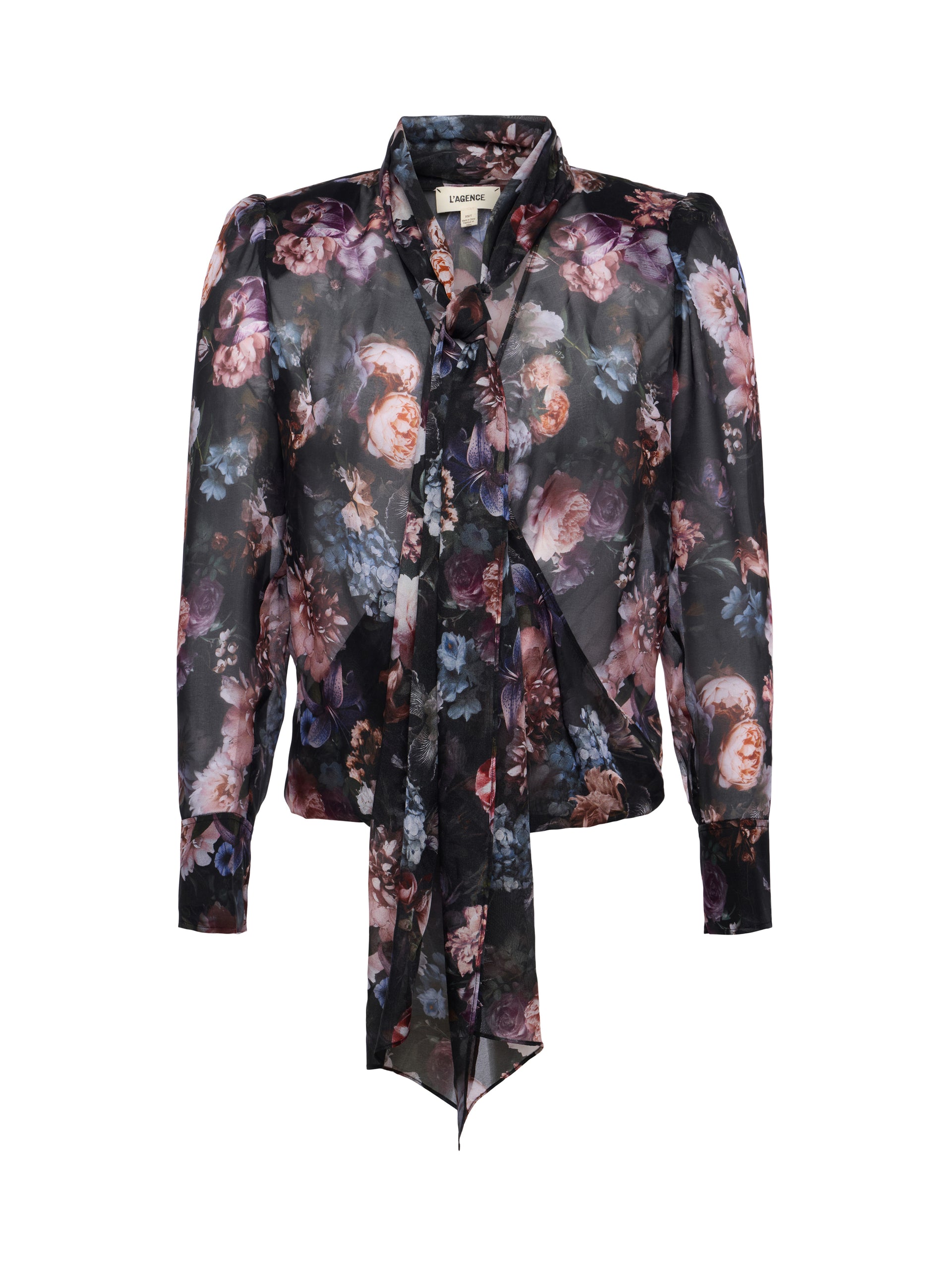 Cambria Silk Tie-Neck Blouse blouse L'AGENCE Sale