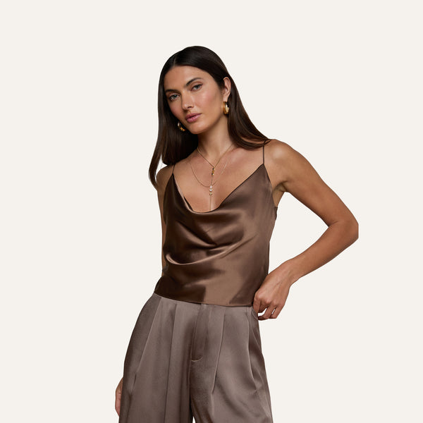 Calista Silk Camisole in Cardamom | L'AGENCE