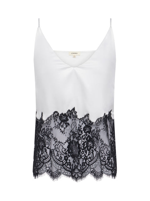 Bryna Silk Lace Camisole tank top L'AGENCE   