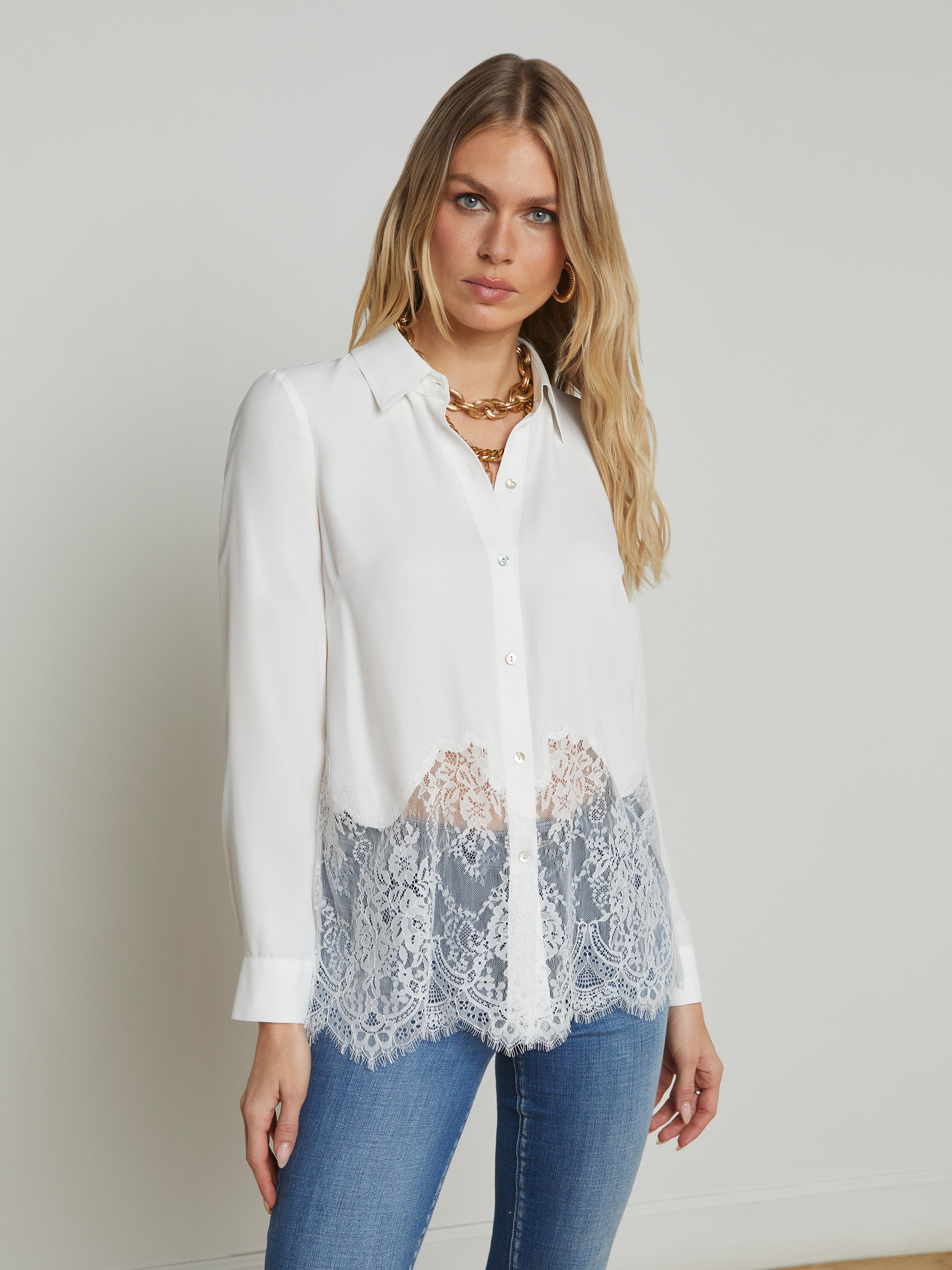 Adalee Lace Blouse blouse L'AGENCE