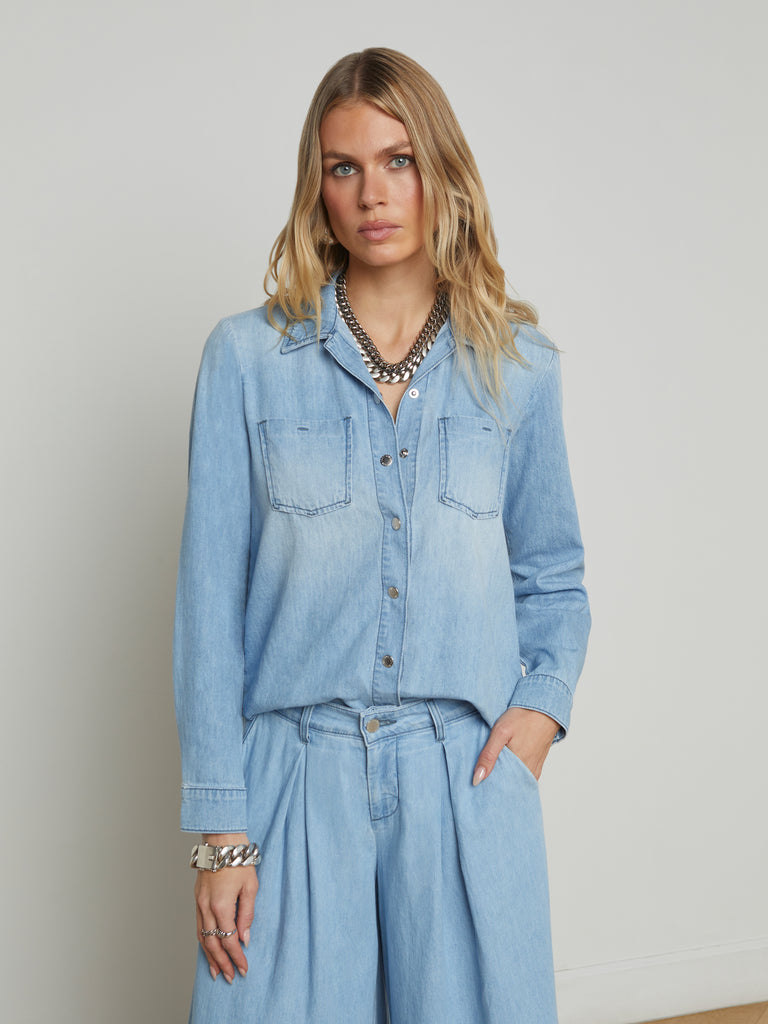 Isla Denim Shirt preorder L'AGENCE