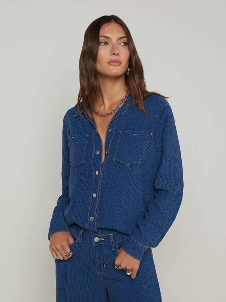 Isla Chambray Shirt in Heron | L'AGENCE