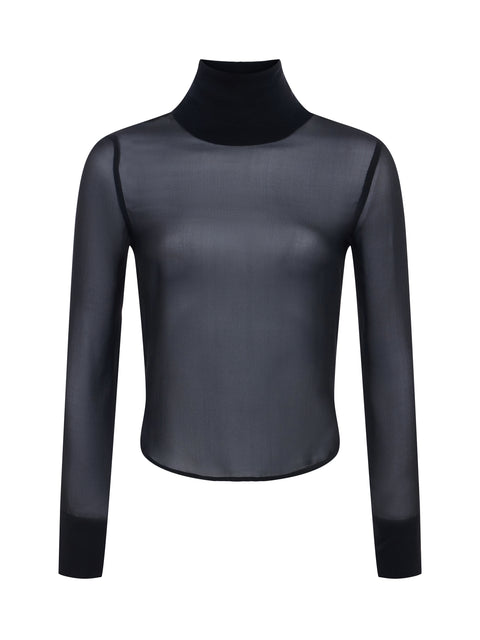 Toulon Silk Chiffon Turtleneck turtleneck L'AGENCE   