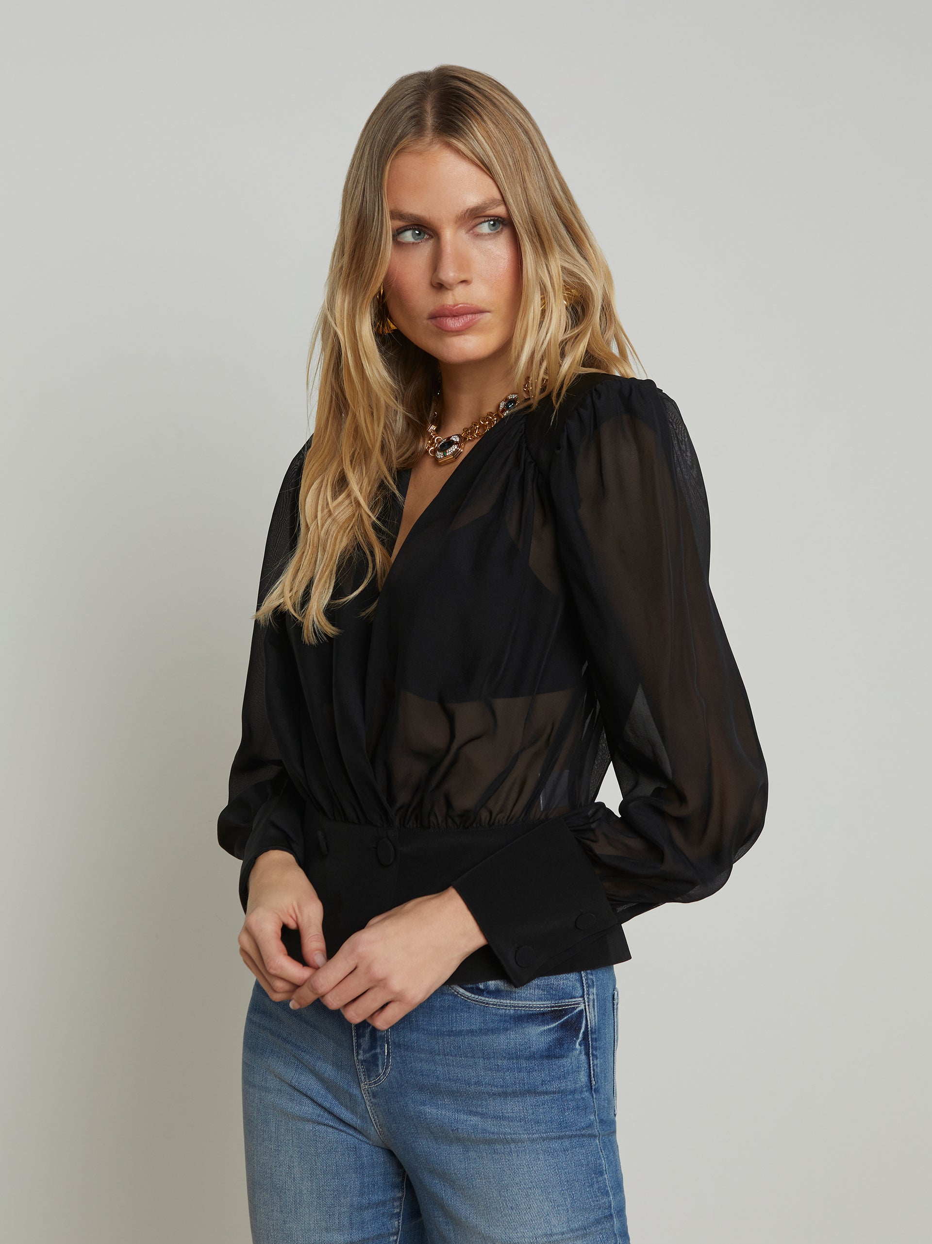 Yan Silk Wrap Blouse blouse L'AGENCE