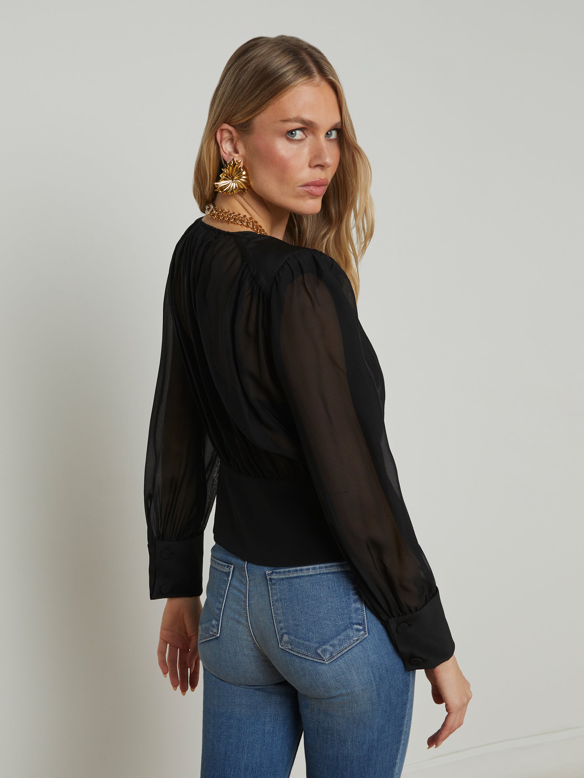 Yan Silk Wrap Blouse blouse L'AGENCE