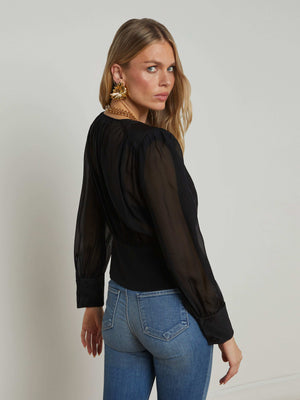 Yan Silk Wrap Blouse blouse L'AGENCE Sale