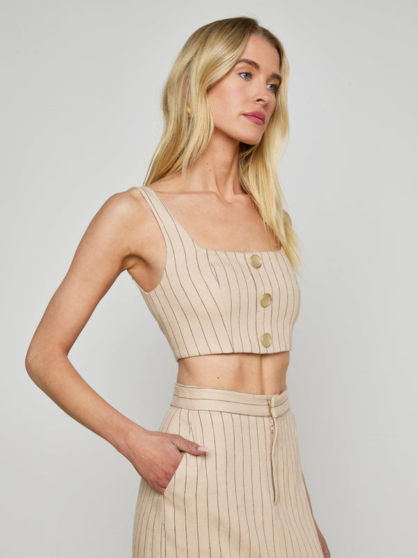 Maylin Pinstriped Bralette Top top L'AGENCE