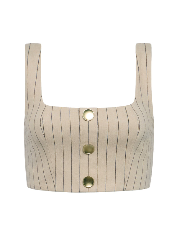 Maylin Pinstriped Bralette Top top L'AGENCE