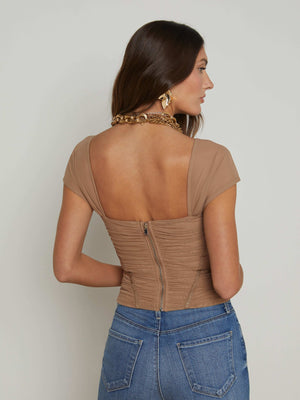 Asuka Mesh Corset Top top L'AGENCE