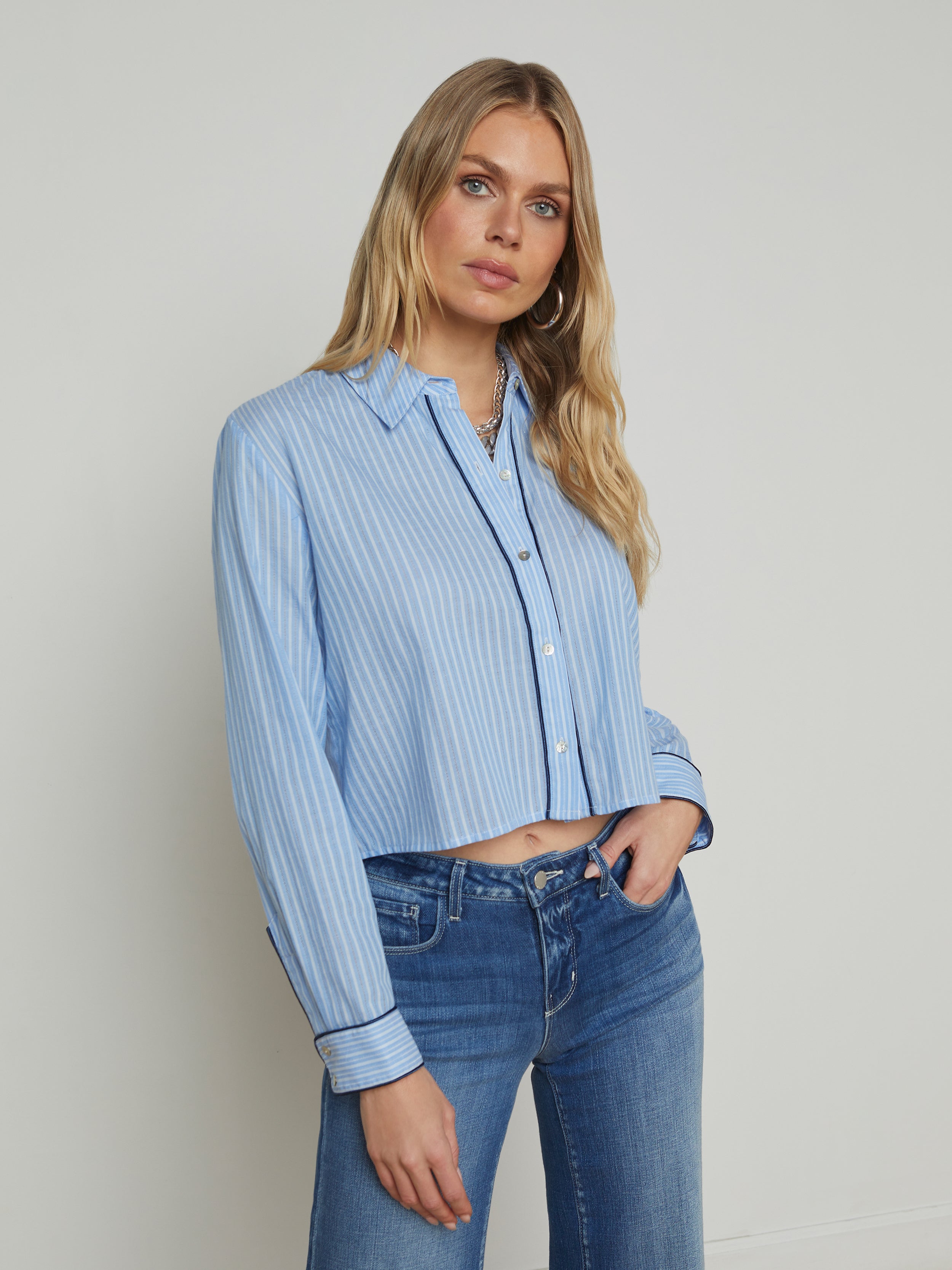 Cosette Cropped Poplin Shirt shirt L'AGENCE