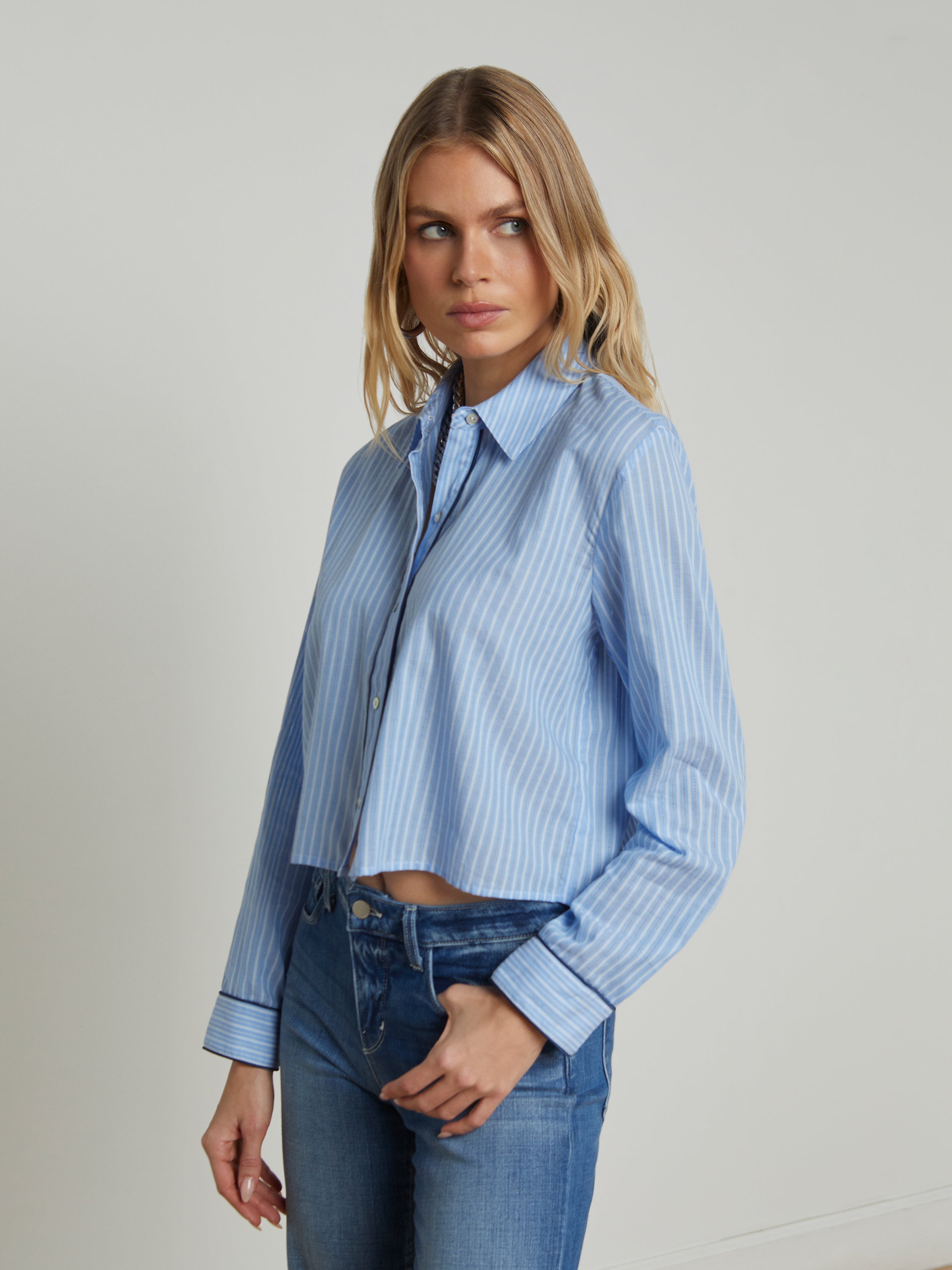 Cosette Cropped Poplin Shirt shirt L'AGENCE