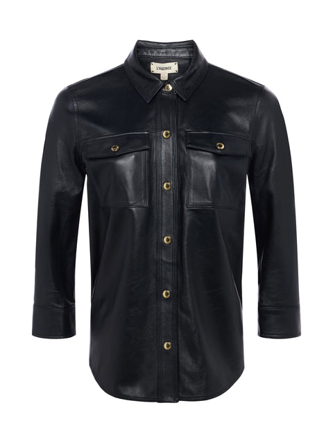 Avina Leather Shirt shirt L'AGENCE   