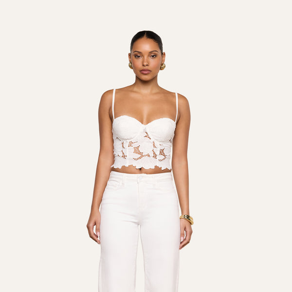 Sonya Bustier in Ivory | L'AGENCE