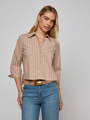 Chemise Fawn à imprimé cartes à jouer style Western