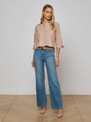 Chemise Fawn à imprimé cartes à jouer style Western