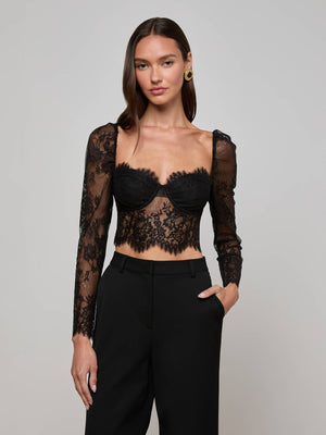 Top bustier di lori in pizzo