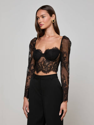 Top bustier di lori in pizzo