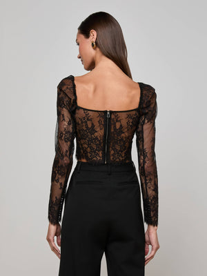 Top bustier di lori in pizzo
