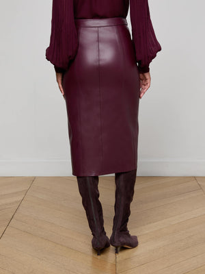 Arlette Vegan Leather Midi Skirt