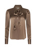 Honey Silk Tie Neck Blouse