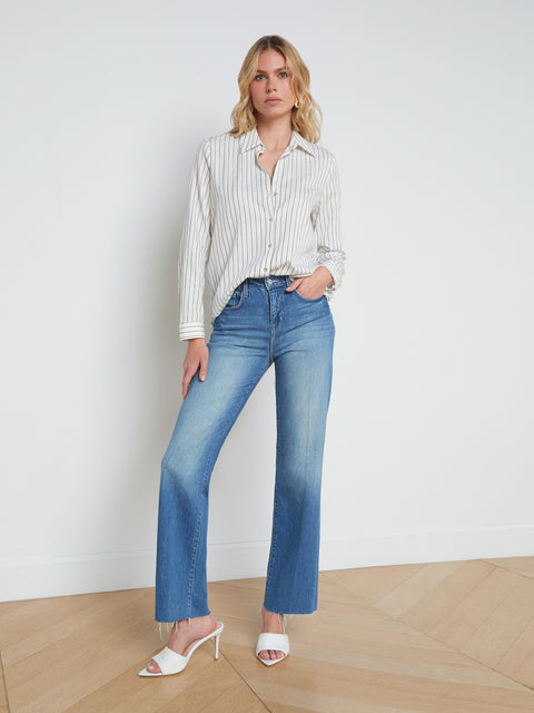 Nina Lurex-Cotton Blouse blouse L'AGENCE Sale   