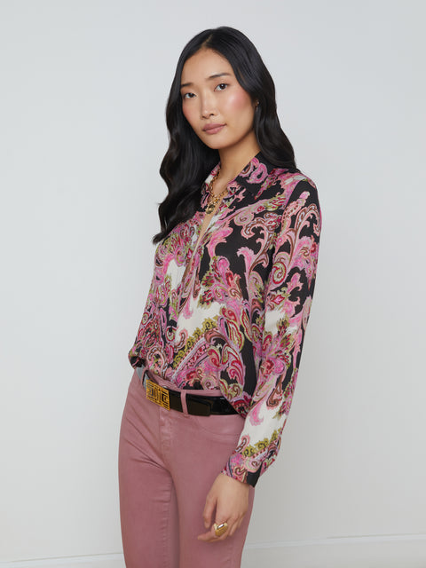 Nina Silk Blouse blouse L'AGENCE   