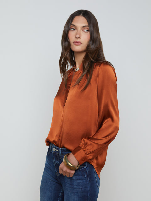 Bianca Silk Blouse blouse L'AGENCE   