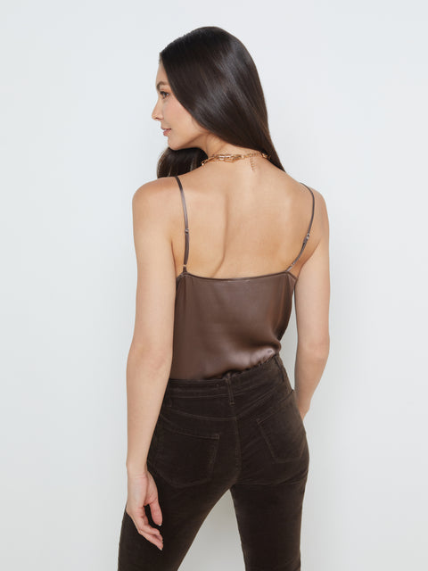 L'AGENCE Gabriella Camisole Tank in Deep Taupe