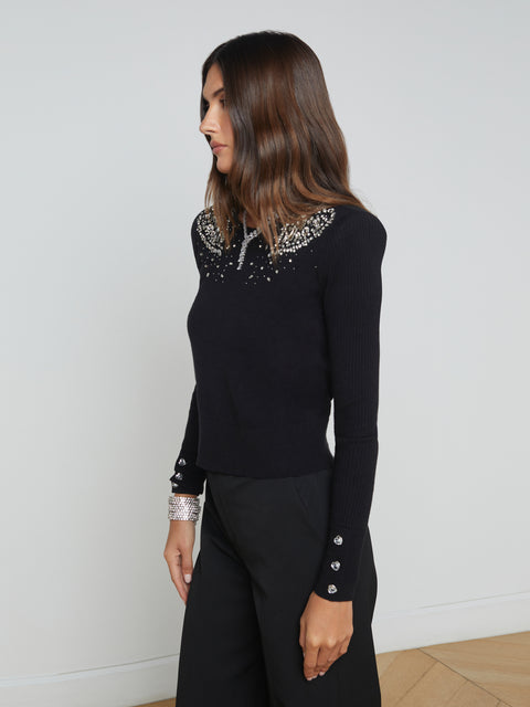 Cesca Embellished Pullover sweater L'AGENCE Sale