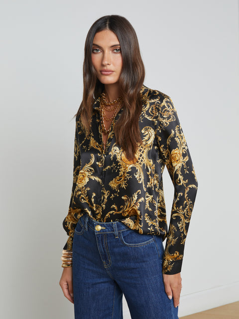 Tyler Silk Blouse blouse L'AGENCE Sale