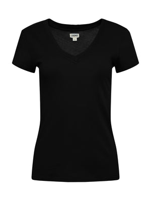 Becca Cotton V-Neck Tee tee shirt L'AGENCE   