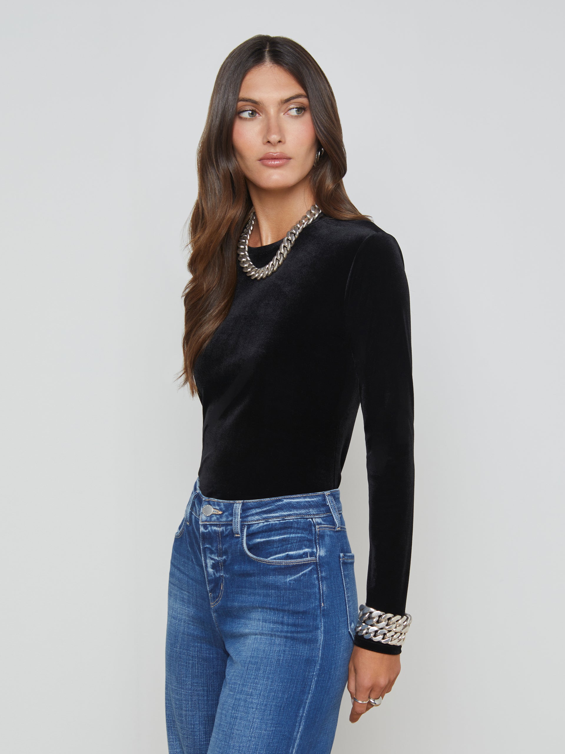 Tess Long Sleeve Tee tee shirt L'AGENCE   