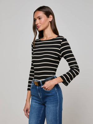 Lucille Striped Boatneck Top