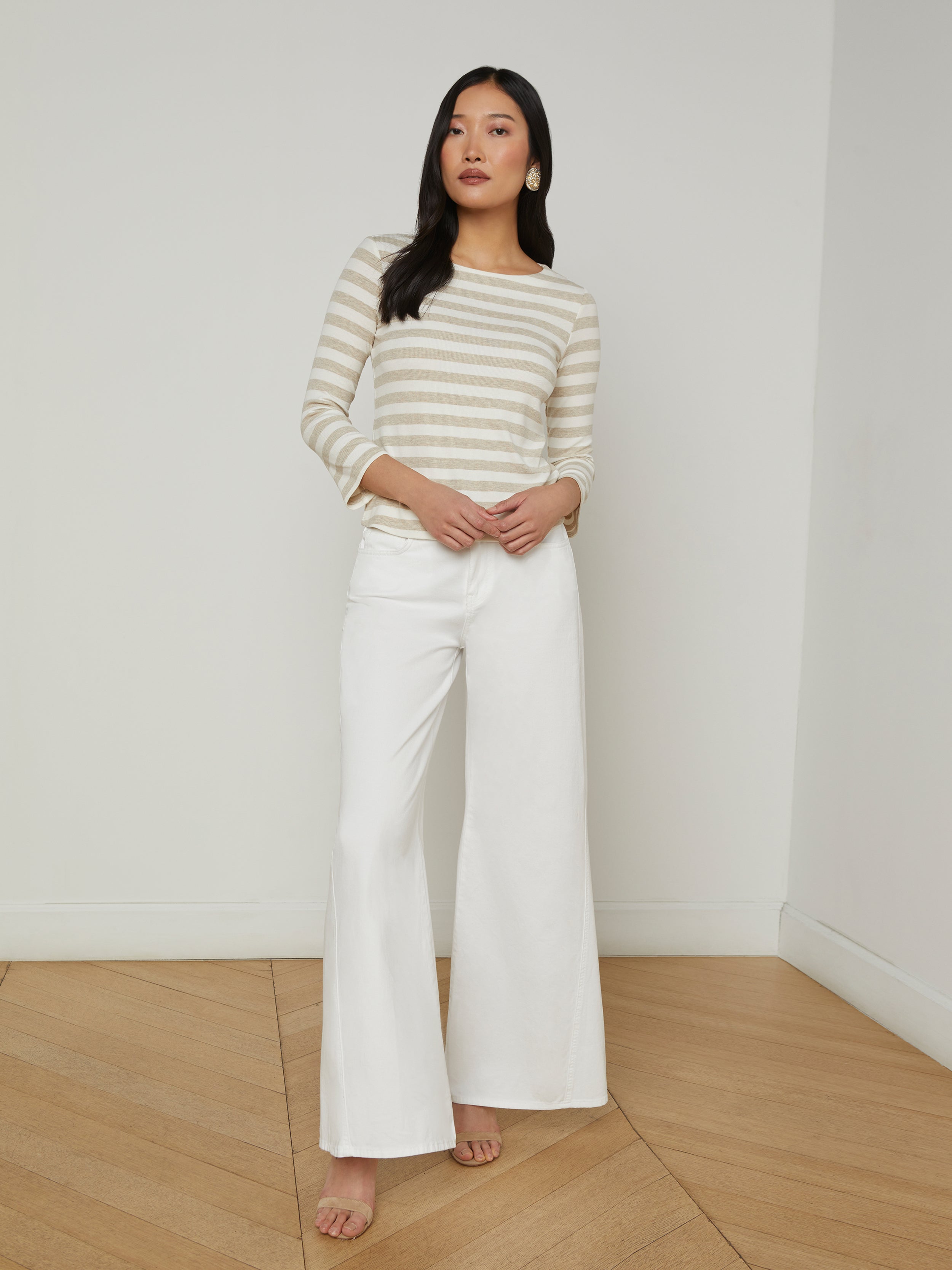 Lucille Striped Boatneck Top top L'AGENCE