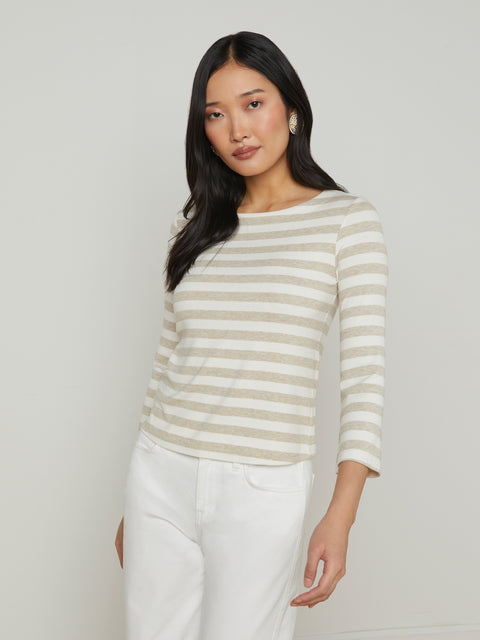 Lucille Striped Boatneck Top top L'AGENCE