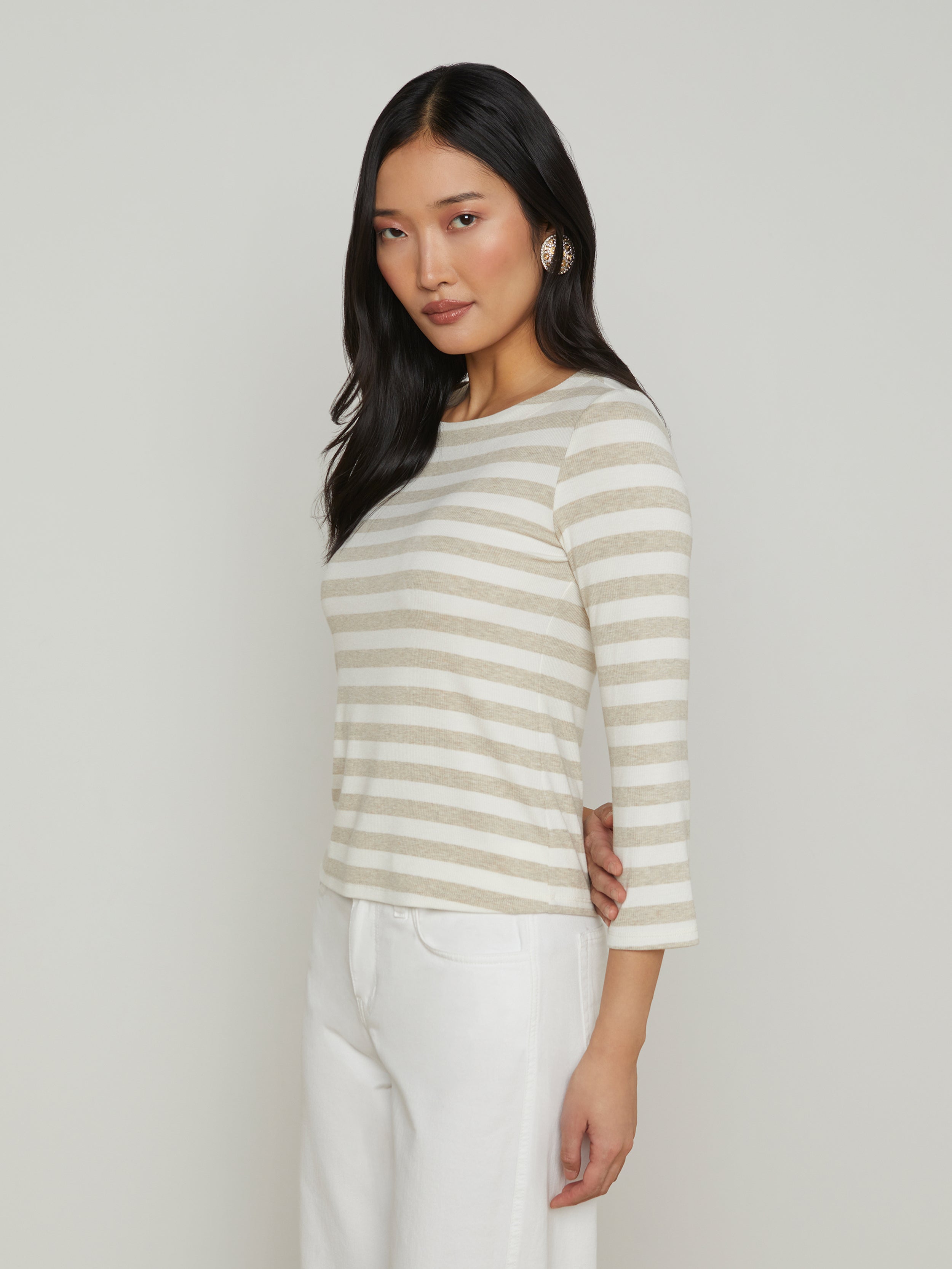 Lucille Striped Boatneck Top top L'AGENCE