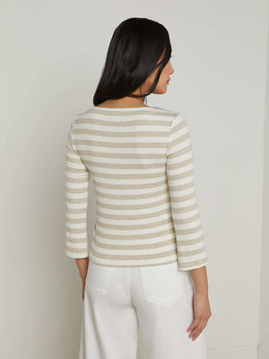 Lucille Striped Boatneck Top top L'AGENCE