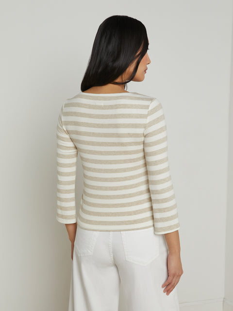 Lucille Striped Boatneck Top top L'AGENCE