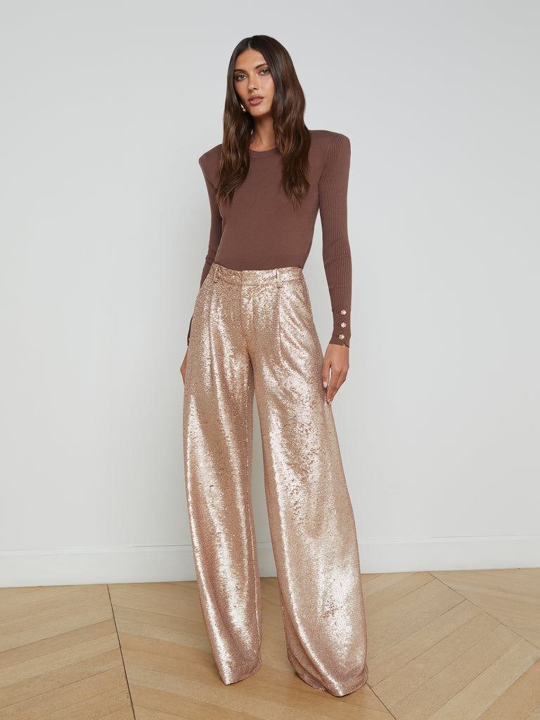 Allanah Sequin Trouser trouser L'AGENCE   