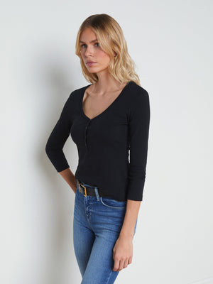 Rowena Cotton Henley shirt L'AGENCE Sale