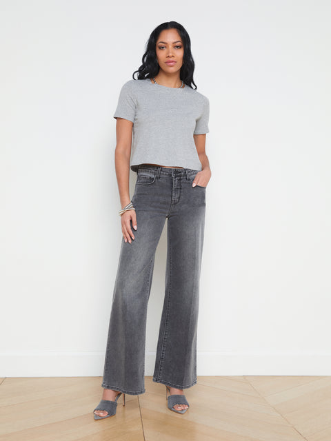 Donna Cotton Cropped Tee tee shirt L'AGENCE Sale   