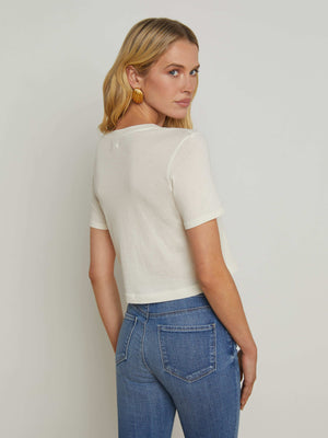 Donna Cotton Cropped Tee tee shirt L'AGENCE